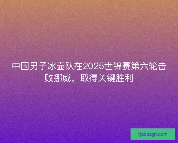 中国男子冰壶队在2025世锦赛第六轮击败挪威，取得关键胜利